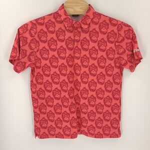 Golf Gods Shirt Mens Large Red Cheeky Monkey Cool Tech Performance Comfort Polo